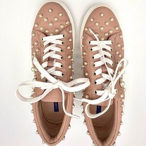 Stuart Weitzman Pearline Buff Studded Sneakers Women's 10 (1/2 to charity)